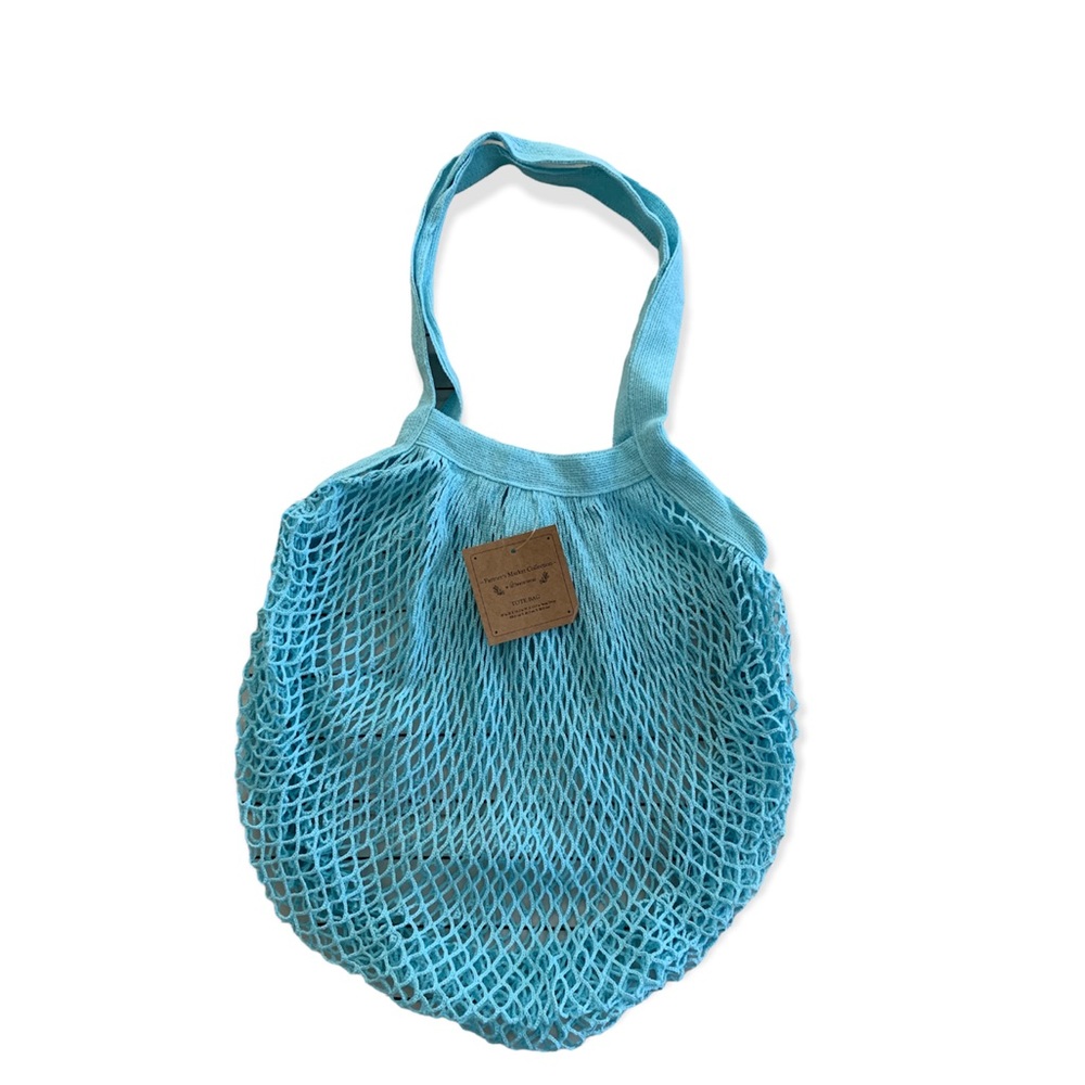 HomeWear Market Fishnet Style Grocery Tote Bag in Aqua